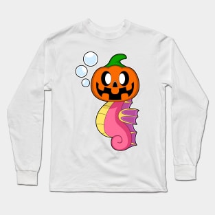 Seahorse Halloween Pumpkin Long Sleeve T-Shirt